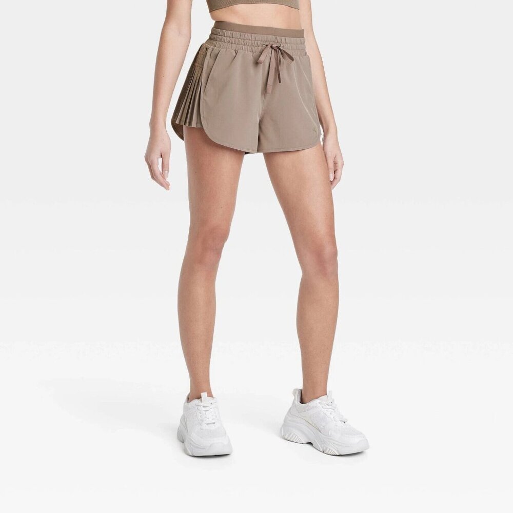 JoyLab Taupe Athletic Pleated Side Shorts - Picture 6 of 7